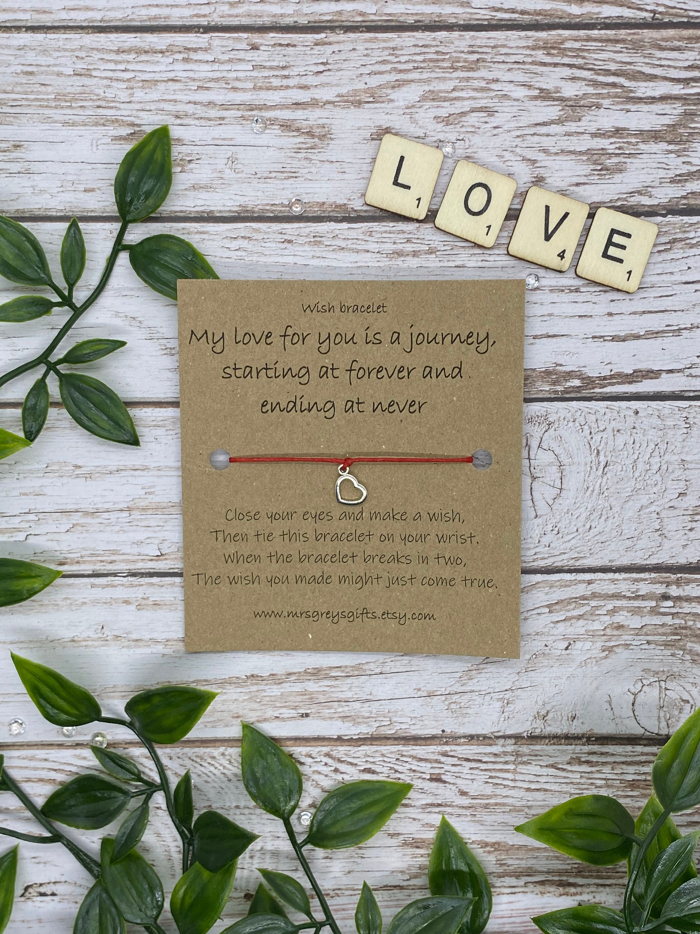 Love quote Valentines Gift Wish Bracelet Love Bracelet Etsy