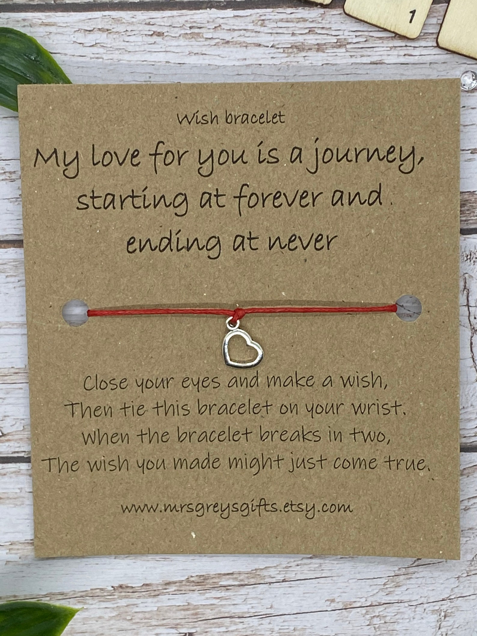 Love quote Valentines Gift Wish Bracelet Love Bracelet Etsy