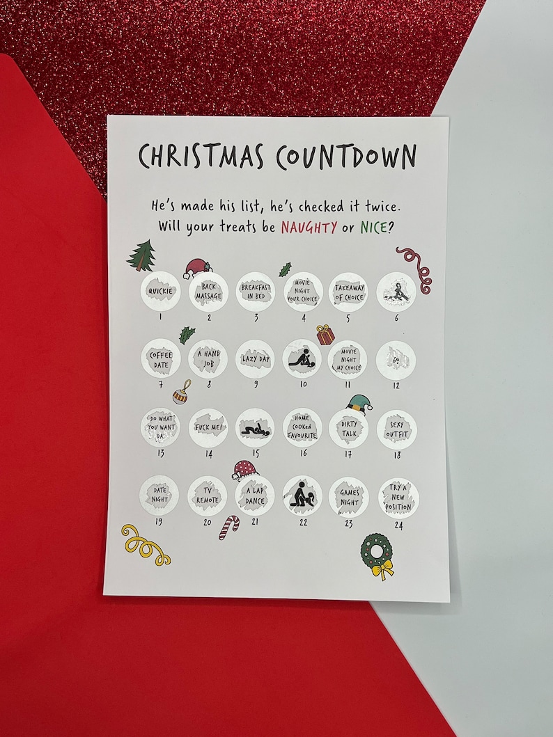 Advent Calendar Christmas Scratch Card Advent Calendar Etsy