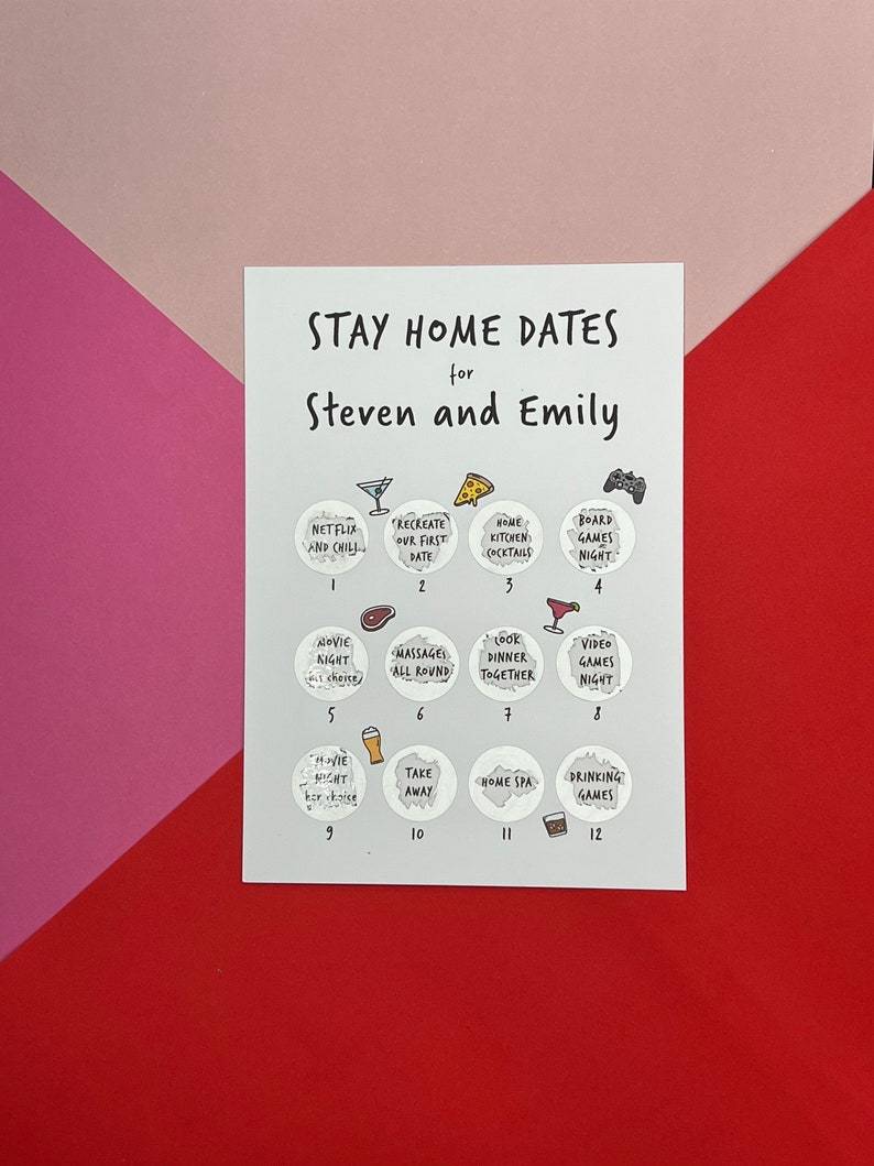 Stay Home Date Night Scratch Card Birthday Scratch Card Etsy UK