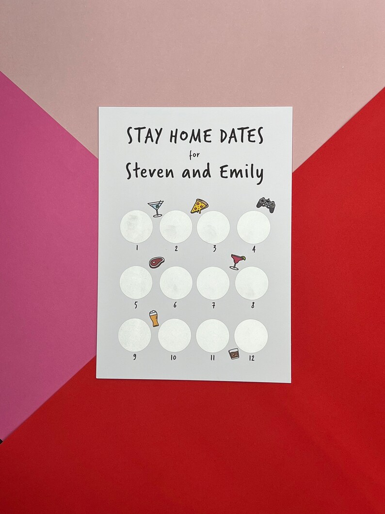 Stay Home Date Night Scratch Card Birthday Scratch Card Etsy UK