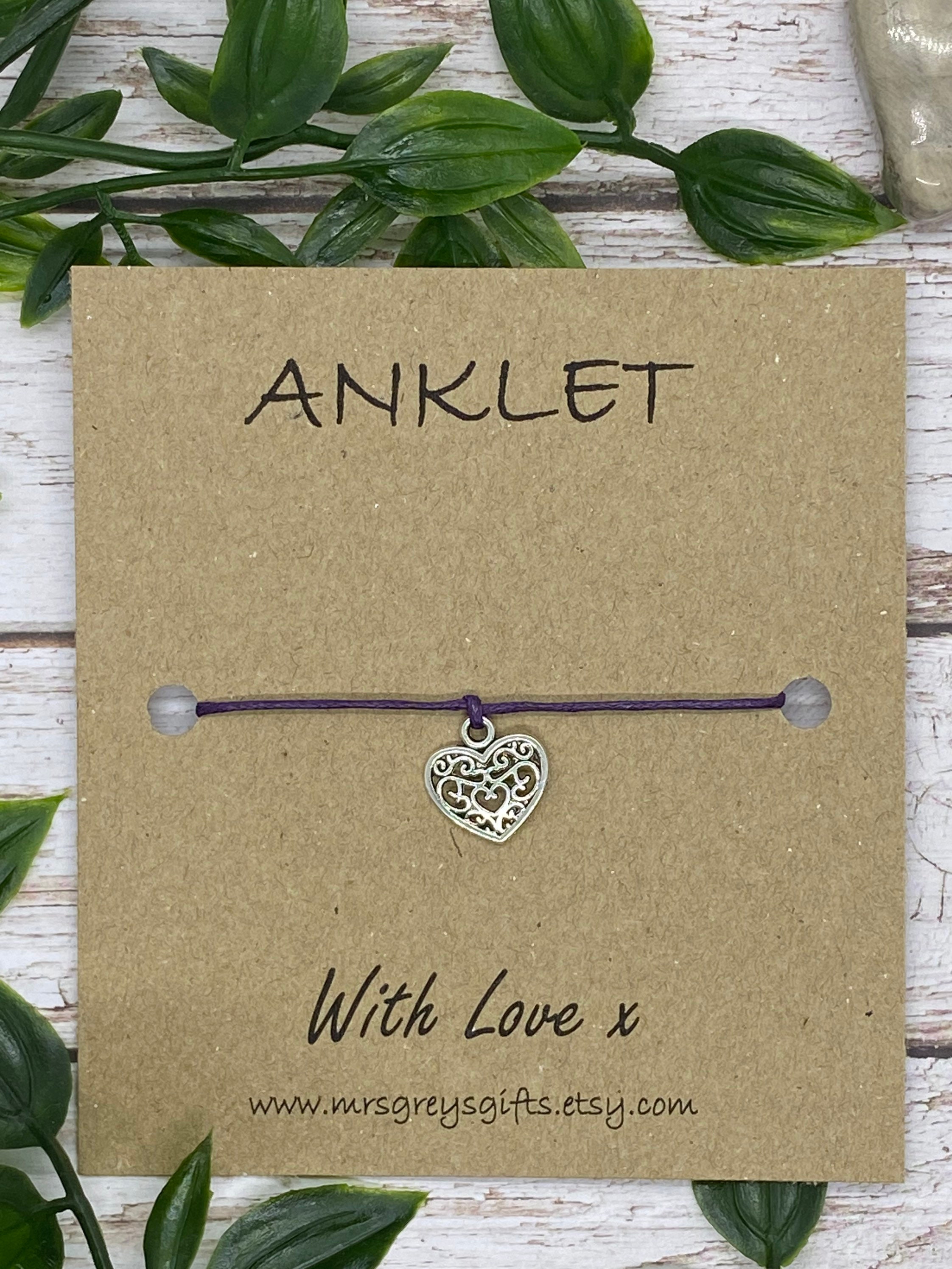 Tie On Anklet Anklet Beaded Anklet Charm Anklet Ankle Etsy