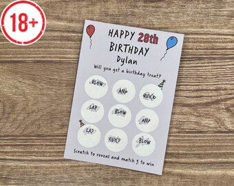 28th birthday scratch card - 28th birthday gift for him - naughty scratch card - personalised birthday scratch card - sex gift