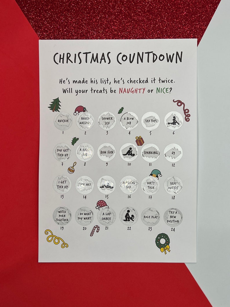 Advent Calendar Christmas Scratch Card Advent Calendar Etsy