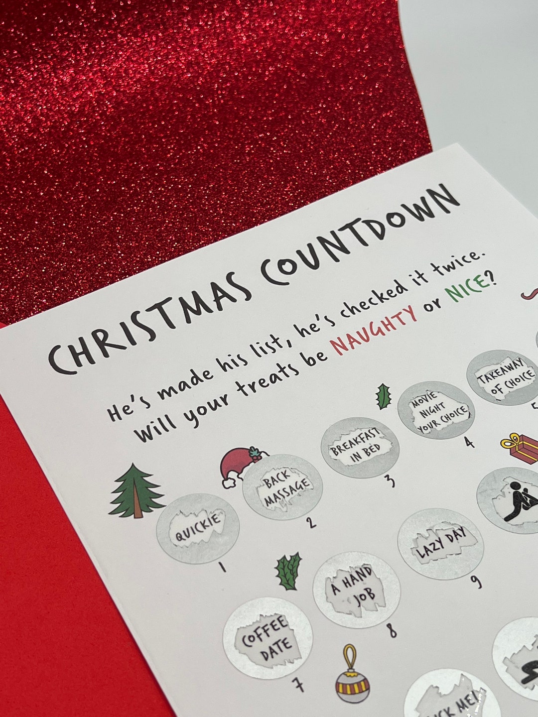 Advent Calendar Christmas Scratch Card Advent Calendar Surprise Funny