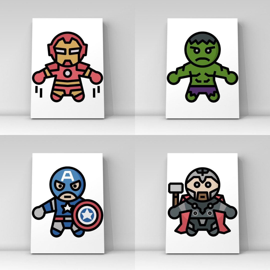 16 Superhero Prints Mix And Match Marvel Avengers Poster Etsy