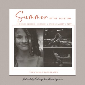 Summer Mini Session Template, Summer Mini Session, Photography Marketing Template, Photography Marketing Template, Summer Mini Template