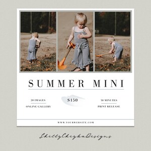 Summer Mini Session Template, Summer Mini Session, Photography Marketing Template, Photography Marketing Template, Summer Mini Template