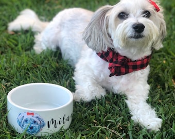 Personalized SMALL Dog Bowl, Custom Dog Bowl, Dog Gift, Puppy Gift - Small bowl - Ceramic