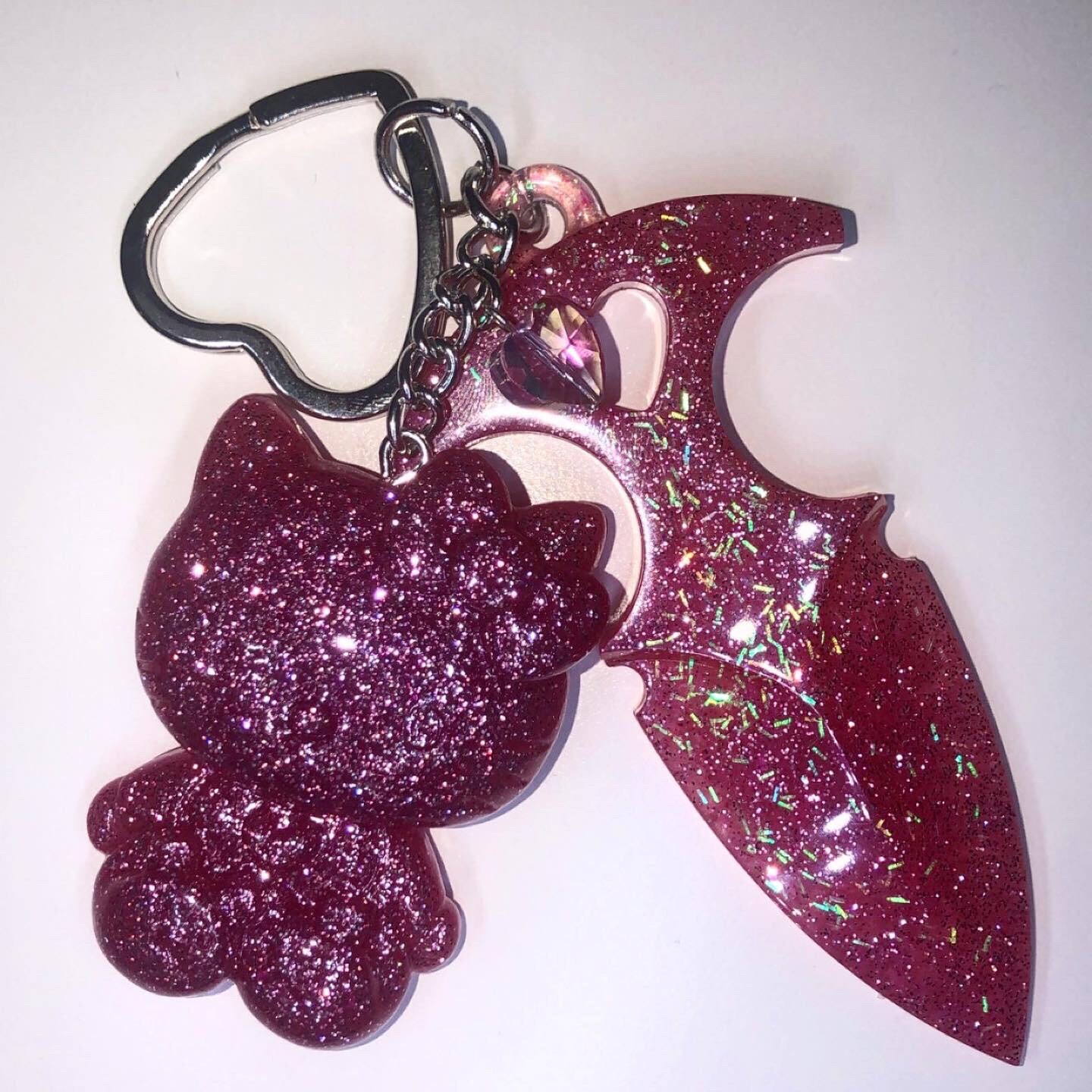 Custom resin hello kitty dagger keychain Etsy