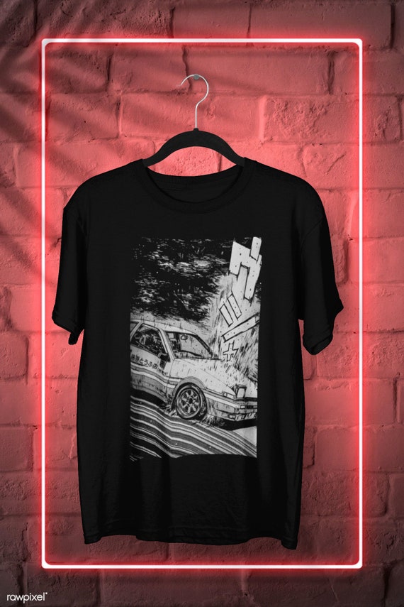 Initial D Toyota Ae86 Drifting Takumi Fujiwara Tshirt Anime Etsy