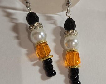Pendientes de cascanueces con cuentas hechas a mano sin níquel