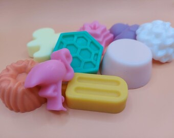 Mini jabones artesanales variados: sin colorantes ni aromas