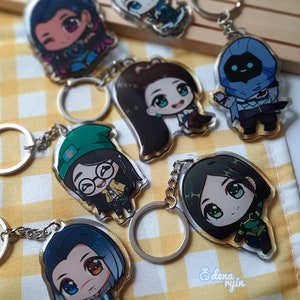 Chibi Agents Acrylic Keychain: Gaming Valorant Charm, Bag Accessory ...