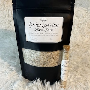 Prosperity Herbal Bath Salt Soak - Peppermint - Eucalyptus - Intention - Manifest - Self Care - Herbal Bath Tea Soak  - Aromatherapy - Gift