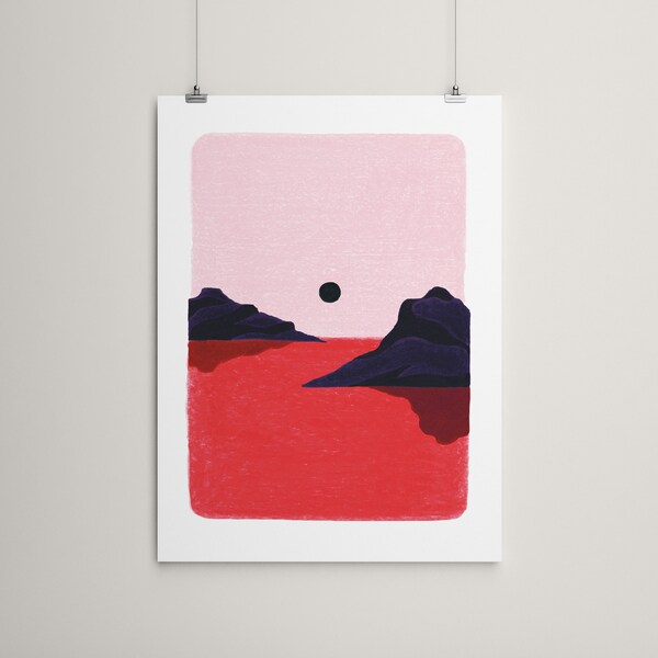 Poster Affiche - Desert Sun - Abstract Minimalist