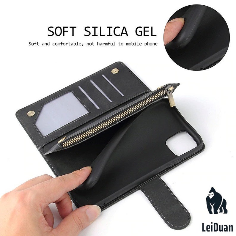 Flip Case Magnetic Case For iPhone 12 mini 11 Pro Max SE 2020 Zipper Wallet Leather Phone Case For iPhone 12 XS Max X XR 6 6S 8 7 Plus