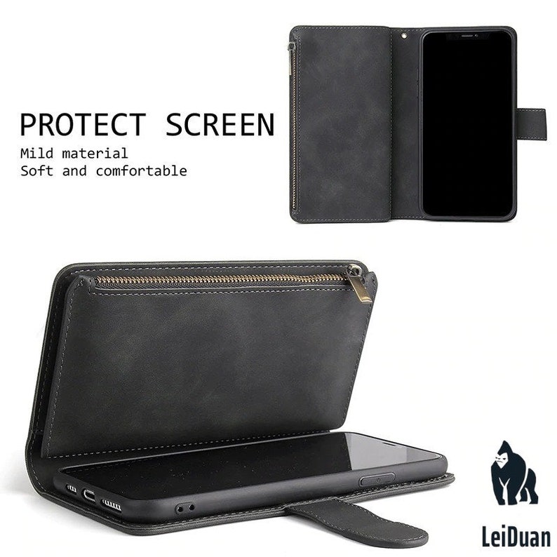 Flip Case Magnetic Case For iPhone 12 mini 11 Pro Max SE 2020 Zipper Wallet Leather Phone Case For iPhone 12 XS Max X XR 6 6S 8 7 Plus