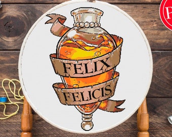 Felix Felicis Cross Stitch Pattern, Wizard Modern Design (PDF)