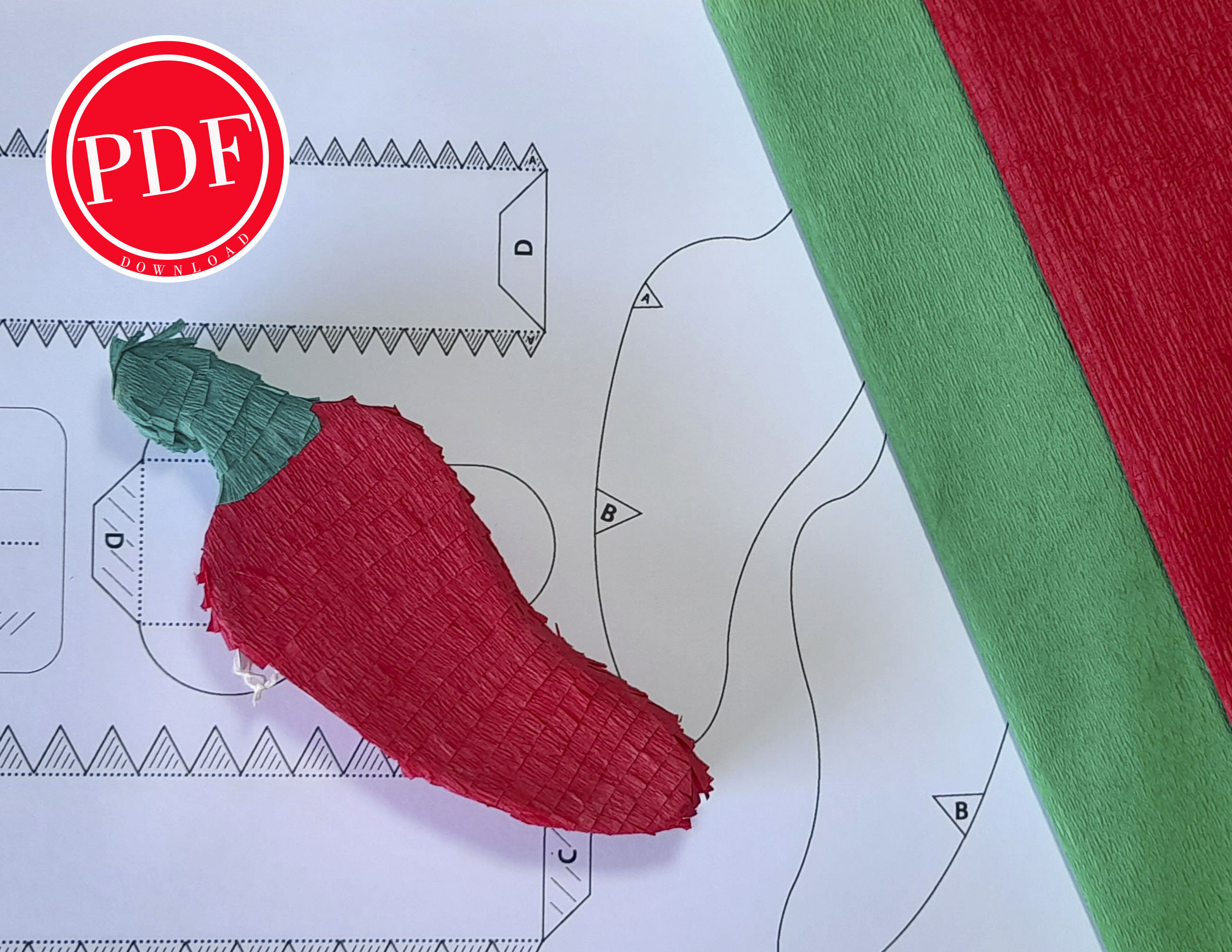 Mini Chili Pepper Pinata Digital Pattern. Digital Printable. Etsy