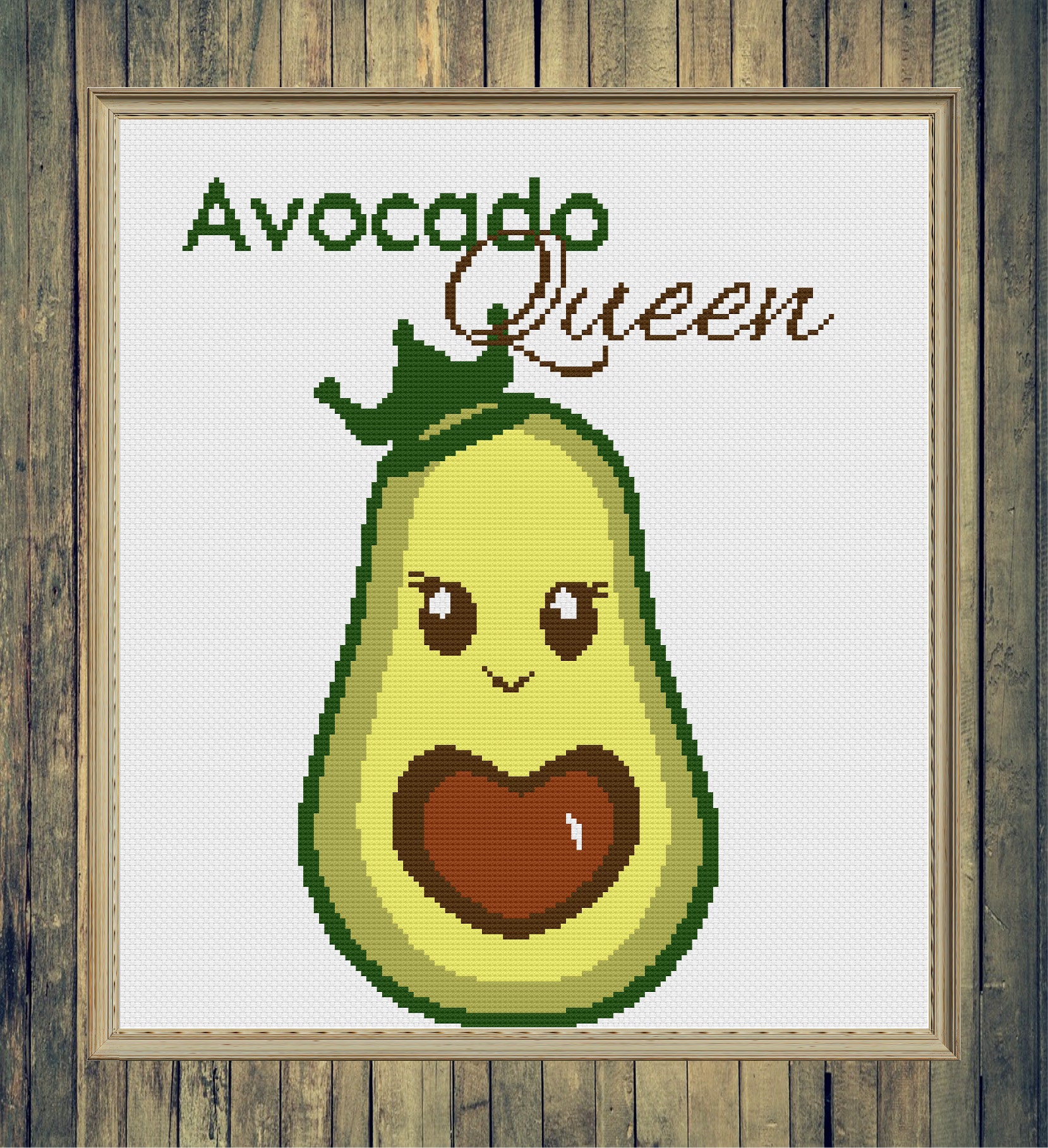 Avocado Cross Stitch Pattern digital Format PDF. Modern Etsy UK