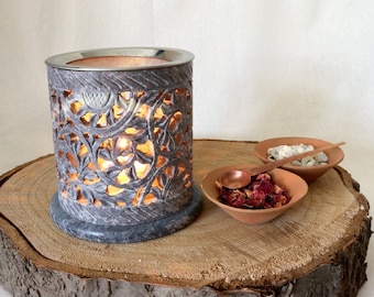 Incense burner with sieve * delicately carved * for atmospheric incense burning