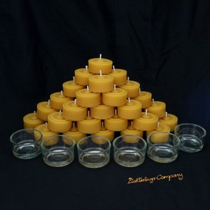 BEESWAX Tea lights 36 pieces SUSTAINABLE & HANDMADE from beekeeper's wax