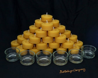 BEESWAX Tea lights 36 pieces SUSTAINABLE & HANDMADE from beekeeper's wax