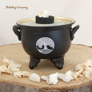 Incense burner with tree of life * Cauldron witch&#39;s cauldron * light incense bowl for charcoal, incense sticks, cones