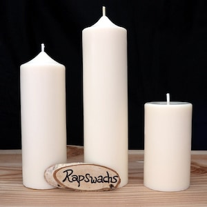 Pilares de velas RAPSWAX em 3 tamanhos - VEGANO E SUSTENTÁVEL feitos de cera vegetal