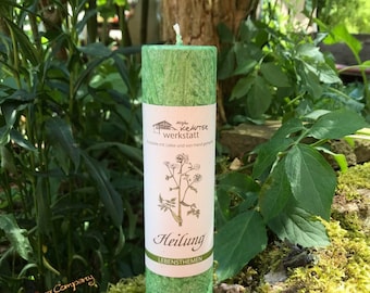 Guérison * Bougie aux herbes médicinales de l'Allgäu * Bougie rituelle pour la vitalité et l'harmonie * à l'encens de sauge de pin