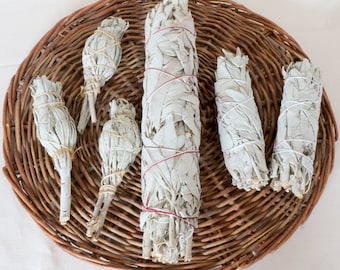 WEISSER SALBEI Räucherbündel original White Sage Smudge Stick - Räuchern zur energetischen Hausreinigung, für Ritual & Gebet