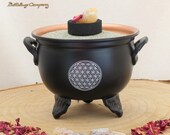 Incense cauldron with flower of life Cauldron witch 39 s cauldron light incense bowl for smoked charcoal, incense sticks, cones