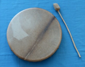 Handy shaman drum covered with goat skin - ritual instrument for trance & ceremony