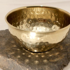 Hammered brass incense bowl - for charcoal, incense cones, incense sticks