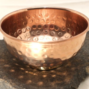 Hammered copper incense bowl - for charcoal, incense cones & incense sticks