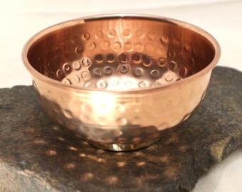 Hammered copper incense bowl - for charcoal, incense cones & incense sticks