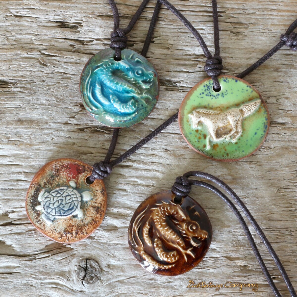 Power Animal Amulet Ceramic Jewelry Pendant Necklace Made Etsy