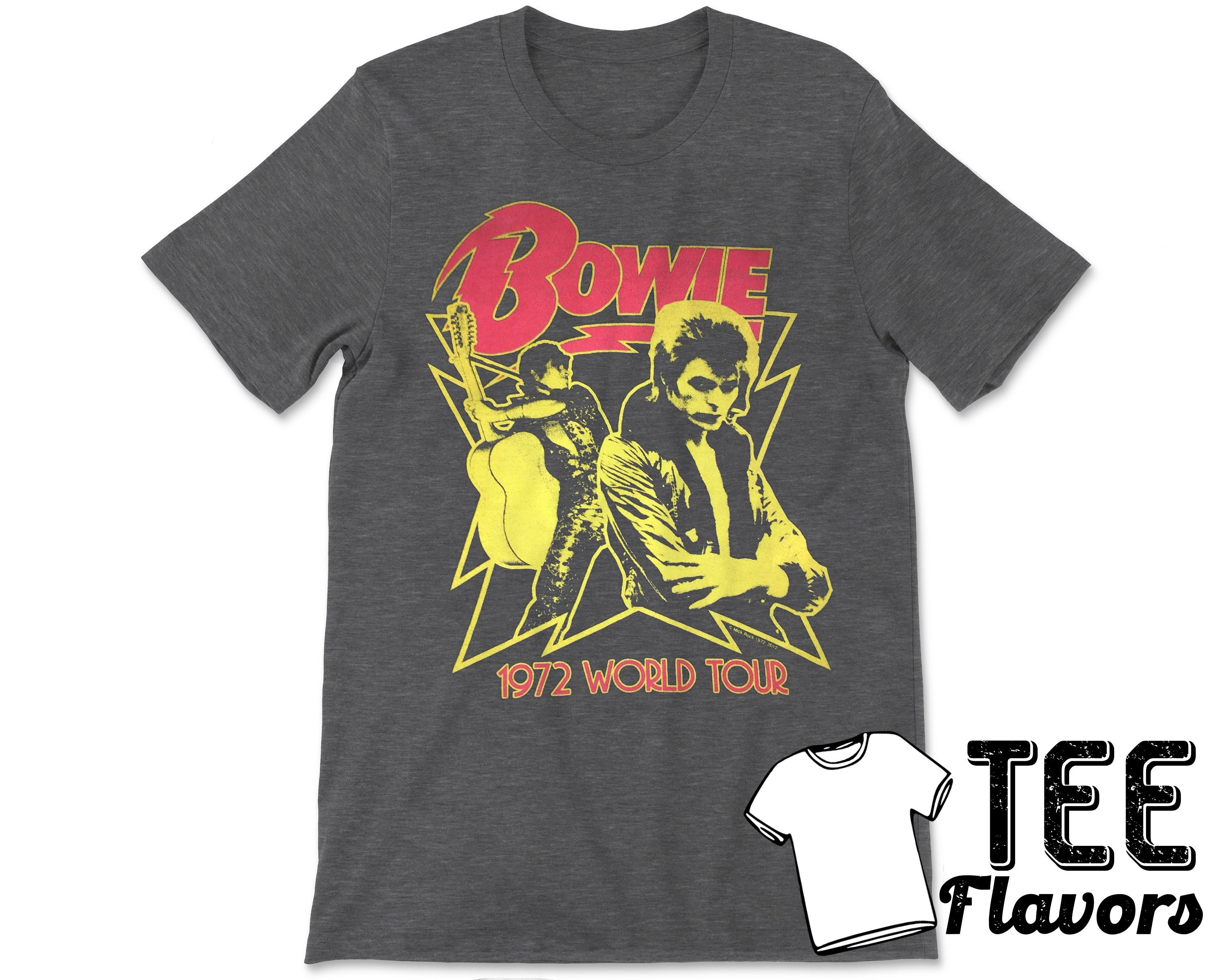 David Bowie 1972 World Tour Pop Rock Punk Music Tee / T