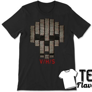 V/H/S vhs Found Footage Horror Movie Skull Logo Tee / T-Shirt