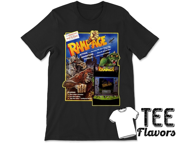 Rampage 80's Arcade Video Game Bally Midway Classic Tee / T