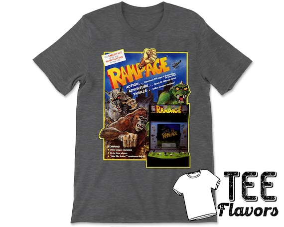 Rampage 80's Arcade Video Game Bally Midway Classic Tee / T