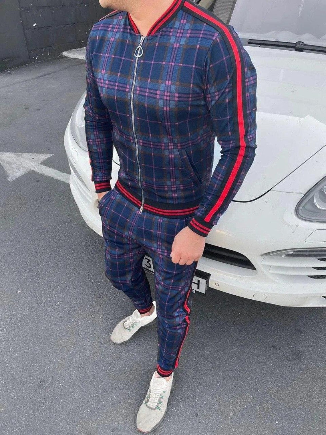 Tracksuit Gentlemen /gentlemen Tartan/man Smart Tracksuit/mens - Etsy