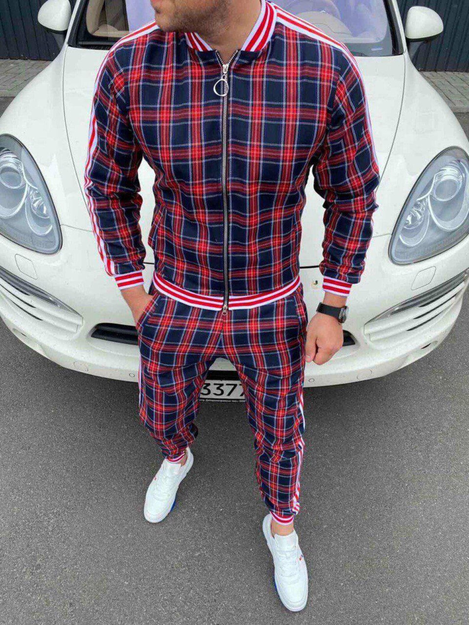 Tracksuit Gentlemen /gentlemen Tartan/man Smart Tracksuit/mens Designer ...