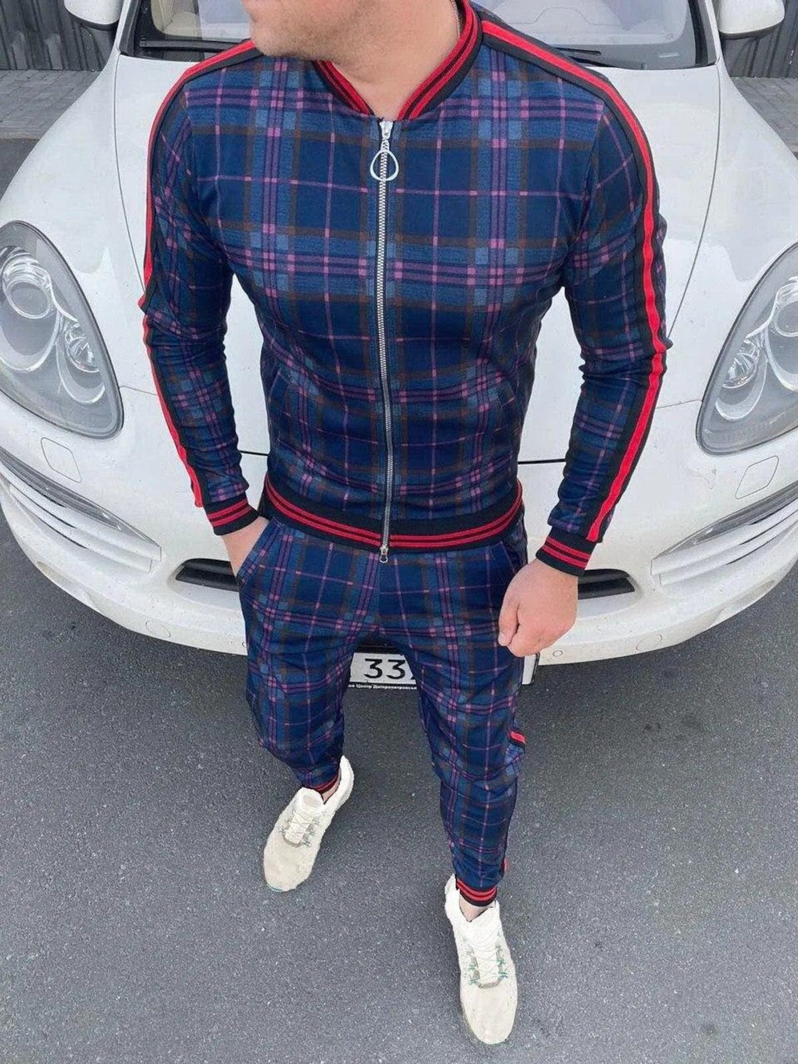 Tracksuit Gentlemen /gentlemen Tartan/man Smart Tracksuit/mens - Etsy