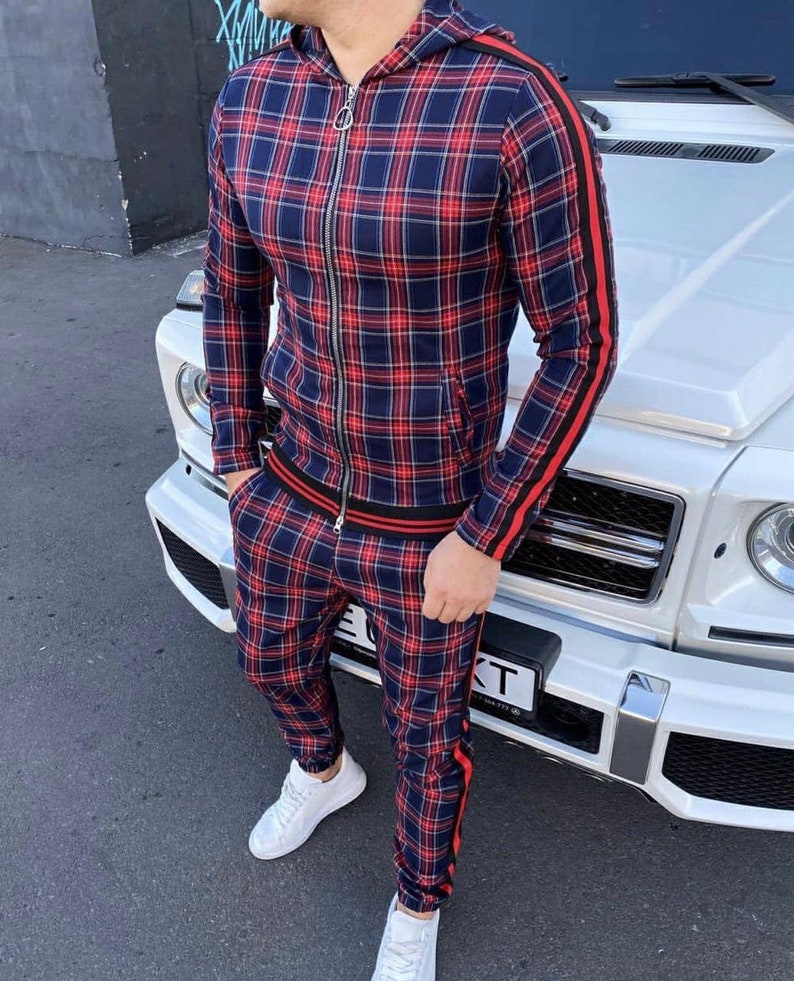 Tracksuit Gentlemen /gentlemen Tartan/man Smart Tracksuit/mens Designer ...