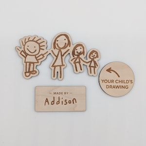 Your Child's Doodle Magnet - Keepsake, Family Portrait, Grandparent Gift, Artwork Magnet, Self Portrait, Magnet for Kids Drawing, Display