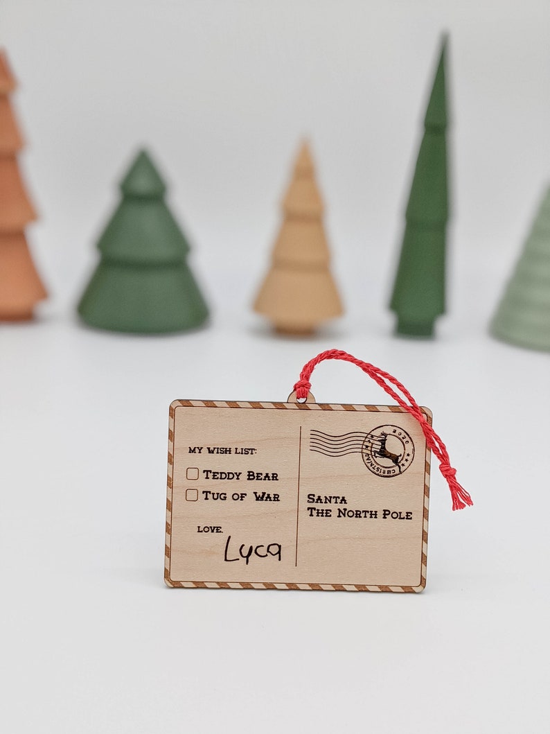 Child's Christmas Wish List Ornament Santa Family Etsy