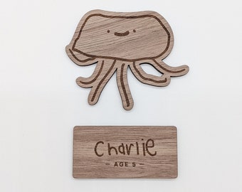 Your Child's Drawing Magnet - Keepsake, Kid's Handwriting, Doodle, Artwork, Personalized Name, Grandparent Gift, Gift for Her, Wood Engraved