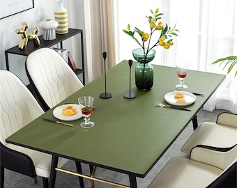 Leather Waterproof Table Tablecloth Oilproof Placemat Table Mat Custom Solid Color Table Protector Cover Rectangle Table Cloth